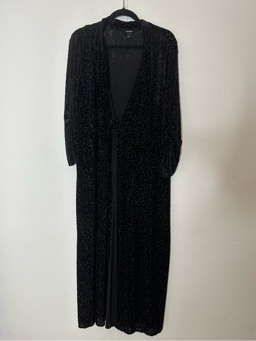 Torrid Leopard Print Velvet Burnout Dress Duster Size 2X - Picture 4 of 11